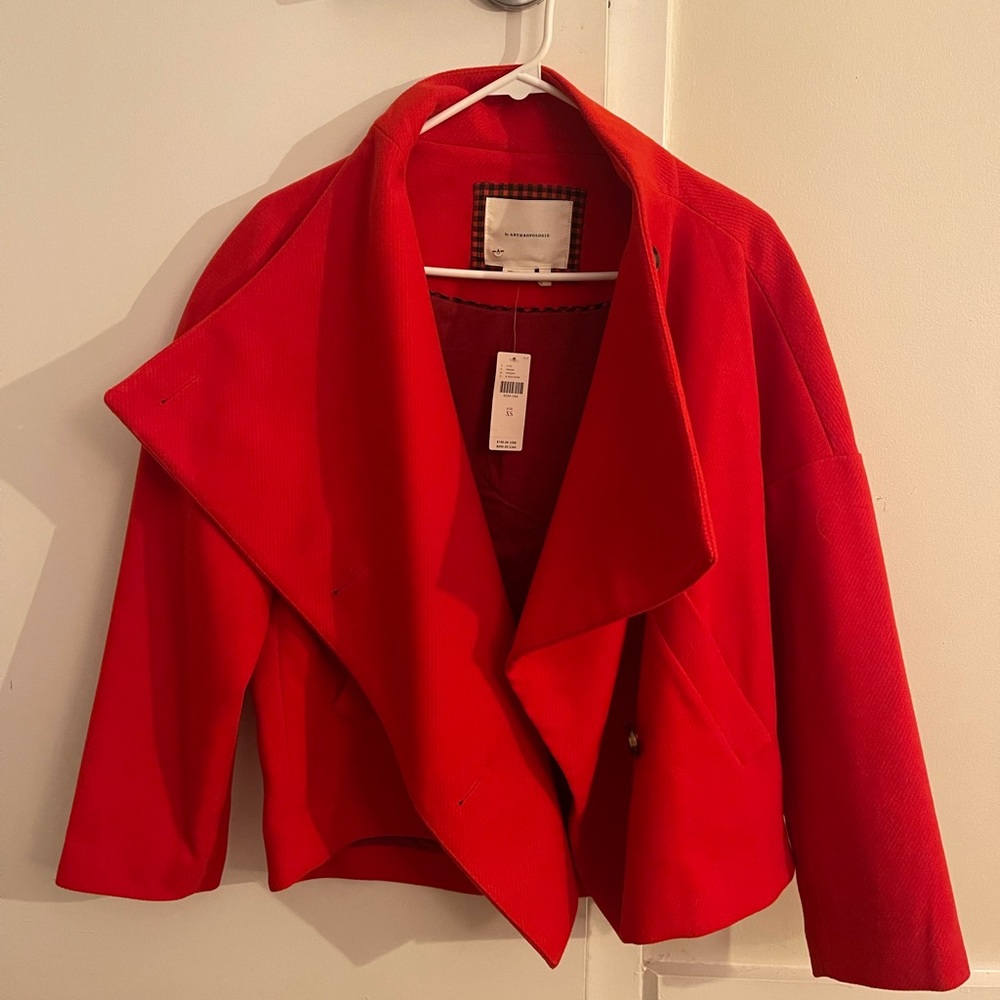 Slightly oversize Anthropologie red coat
